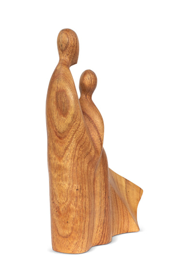 10" Wooden Handmade Abstract Bride & Groom Loving Figurine Sculpture Statue Handcrafted Gift Decorative Home Decor Accent Decoration Artwork Hand Carved