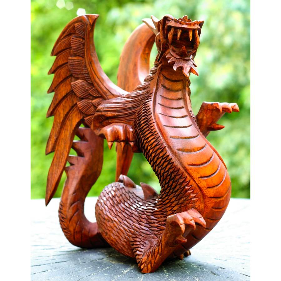 Wooden Dragon Handmade Sculpture Statue Handcrafted Gift Art Decorativ – G6  Collection